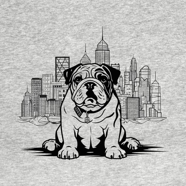 English Bulldog Dog Pet Animal World Furry Friend Vector Graphic by Cubebox